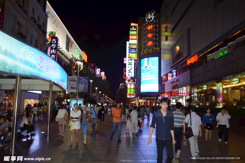 上海南京路步行街夜景