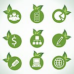 绿叶网络标签贴纸