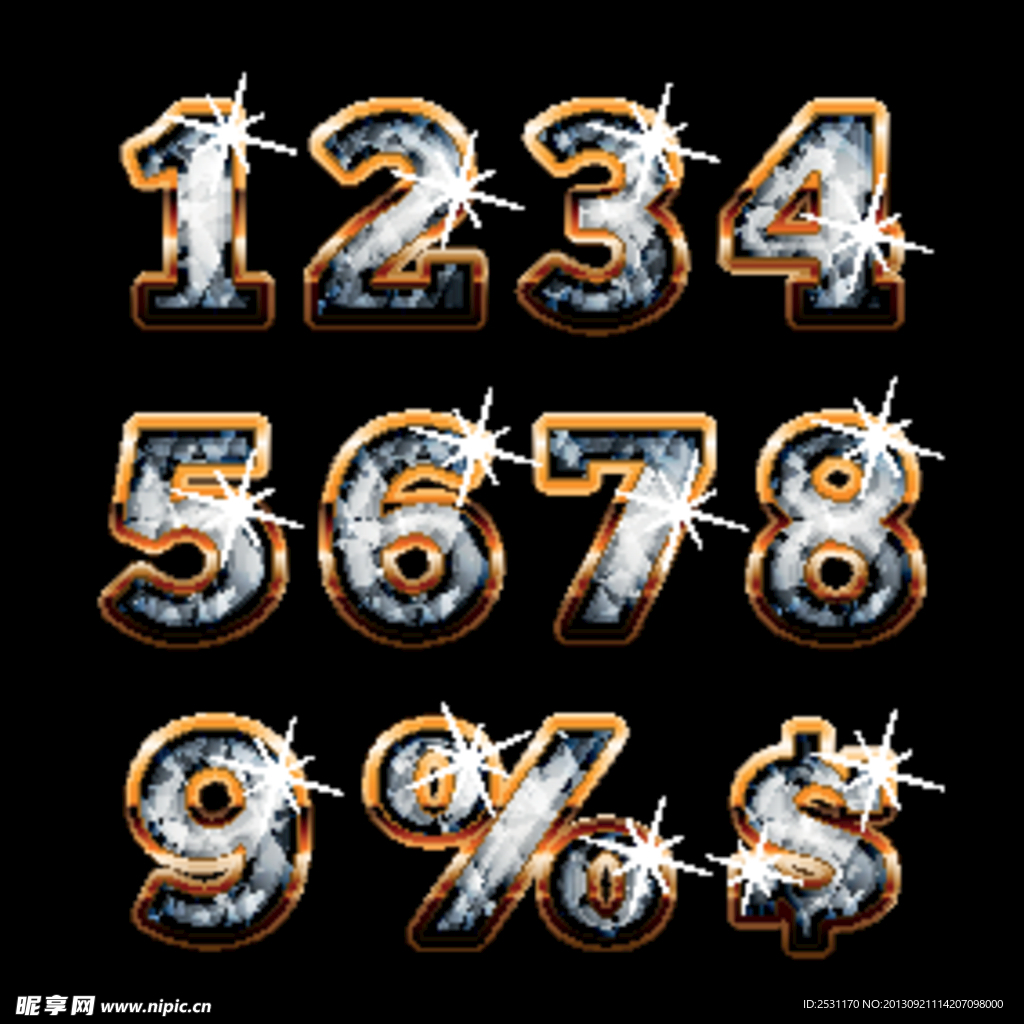 宝石钻石字母数字