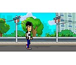 卡通人物街上走路