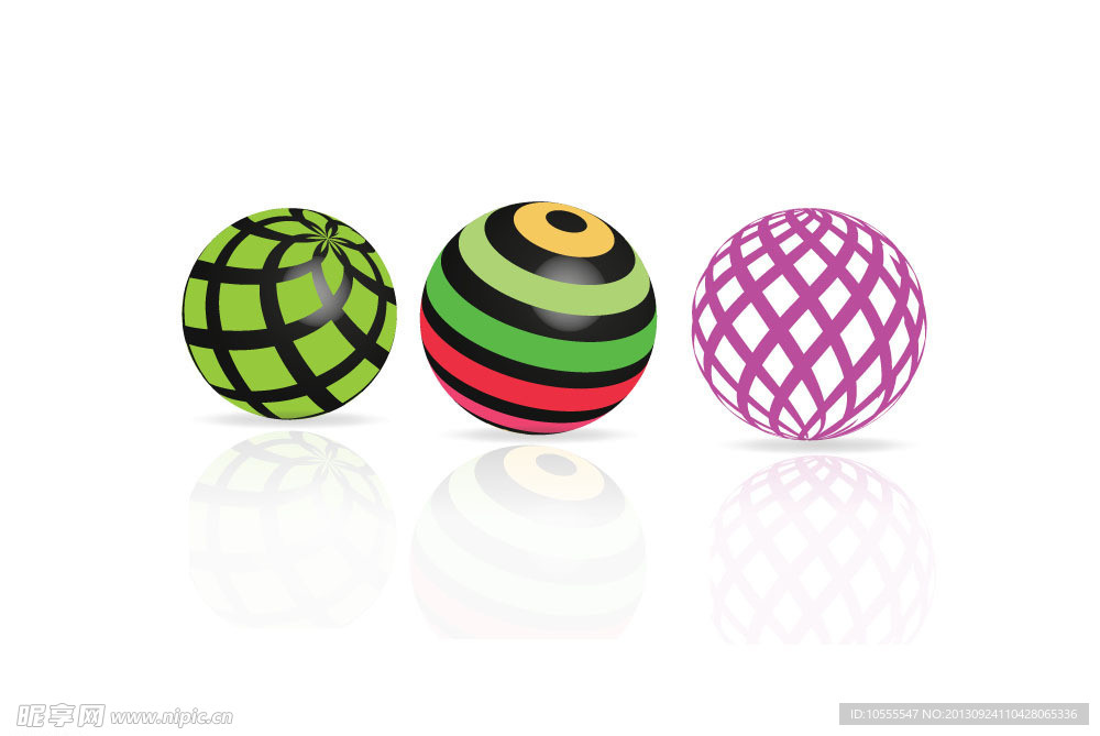 三种立体球体