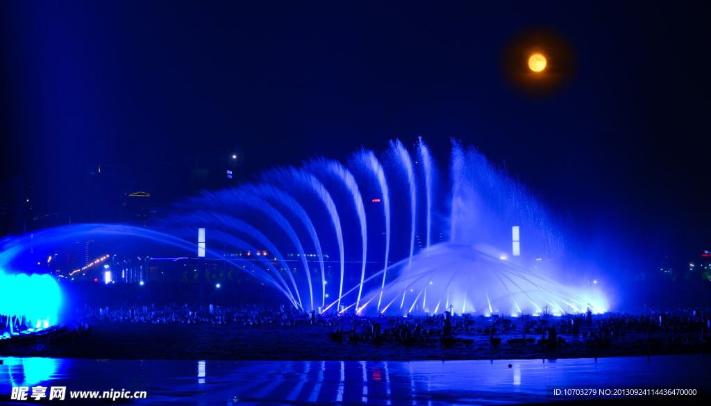 中秋节音乐喷泉