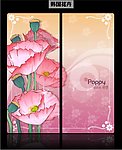韩国花卉移门