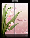 韩国花卉移门