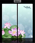 韩国花卉移门