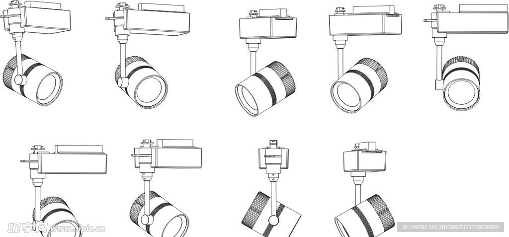 轨道灯线描图