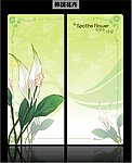 韩国花卉移门