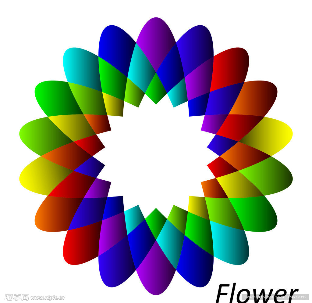 五彩花标志 渐变