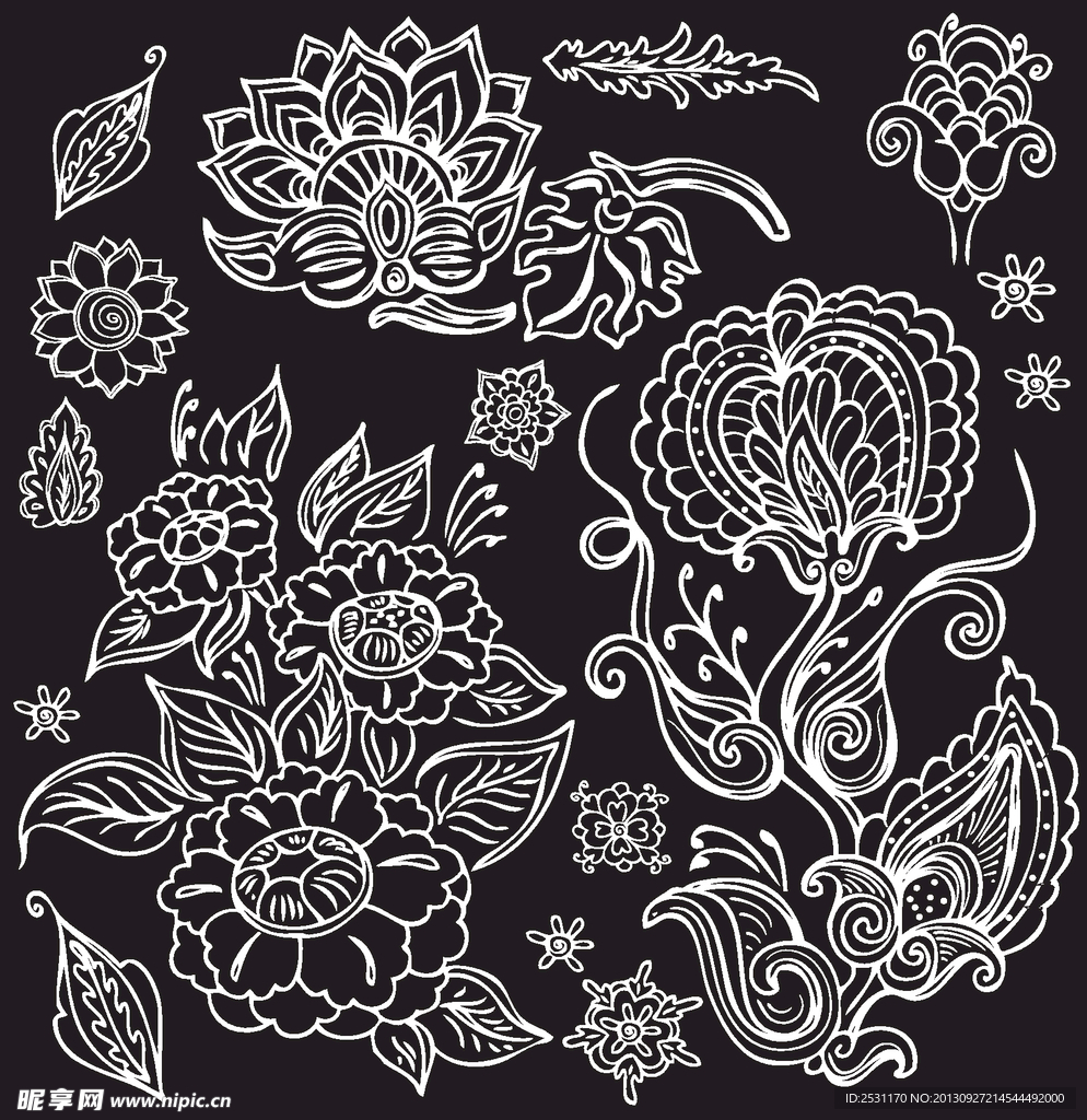 手绘花纹花卉