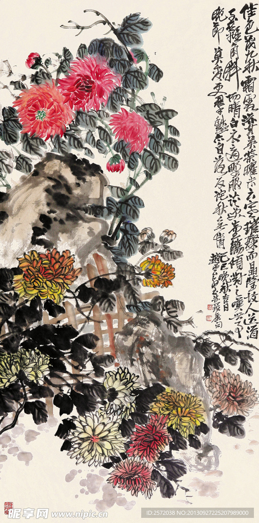东篱菊石图