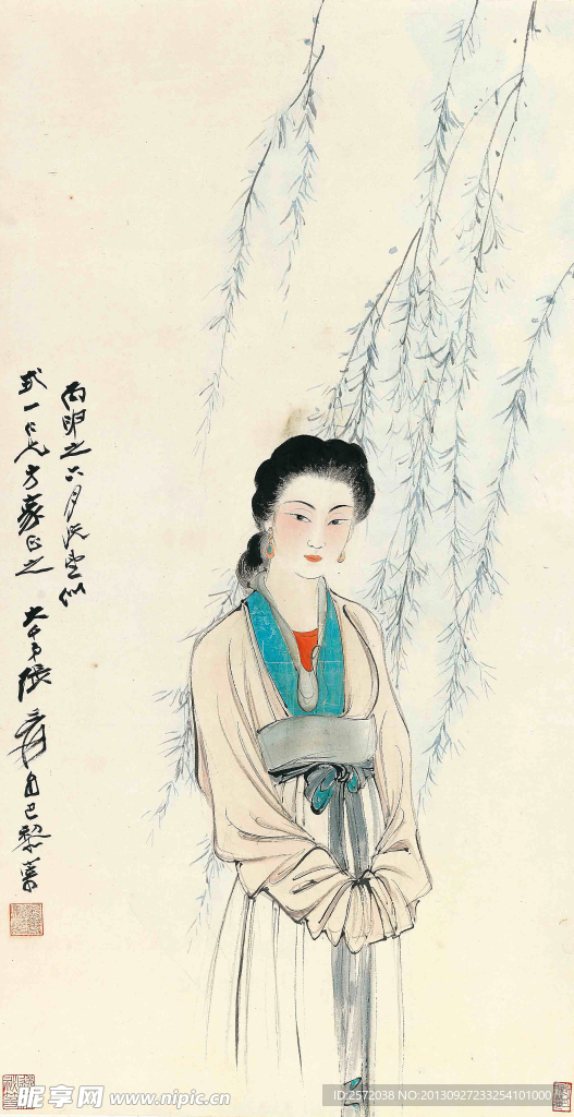 柳叶仕女图