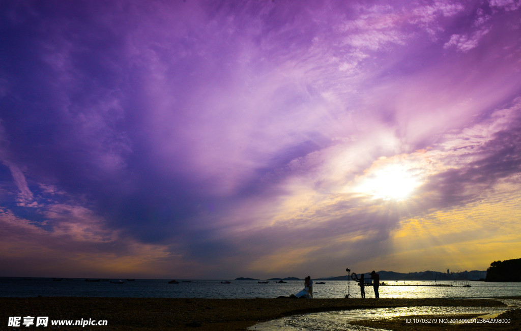 付家庄公园的夕阳