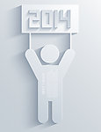 白色剪纸2014字体