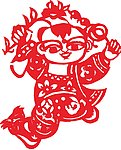 吉祥娃娃剪纸