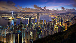 香港特色金融中心夜景