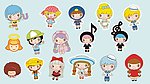 卡通小男孩 小女孩