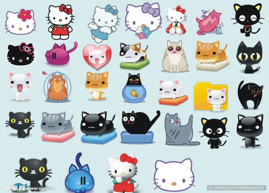 卡通 猫 kiti（位图 非高清）