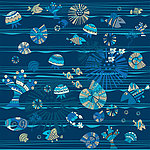 卡通背景 海洋生物