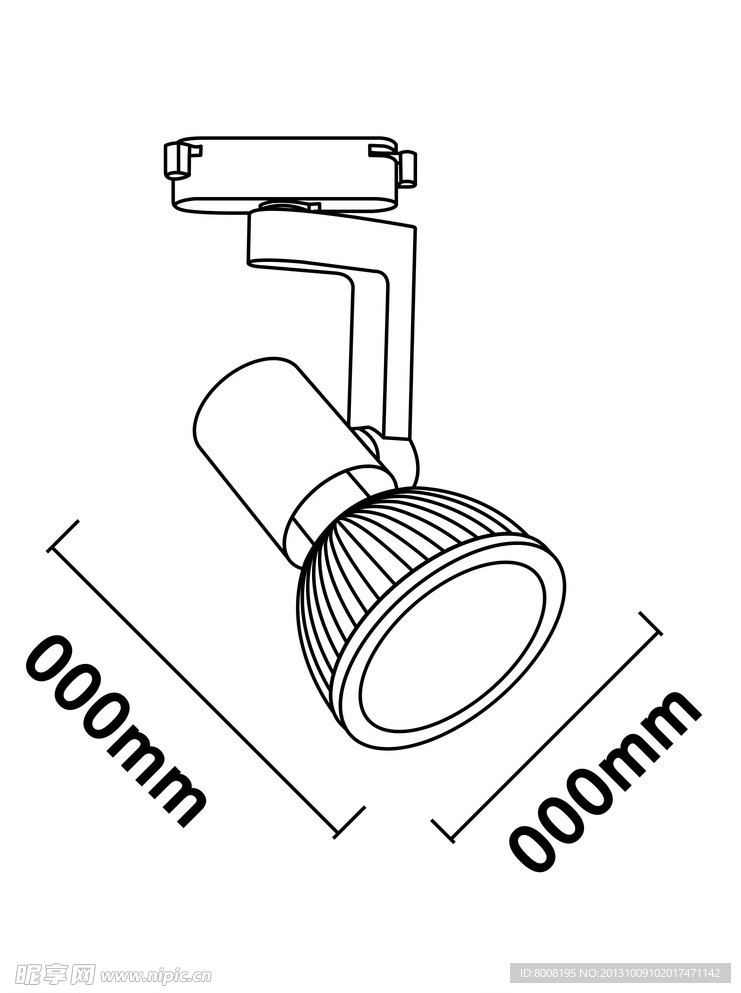 导轨灯线稿