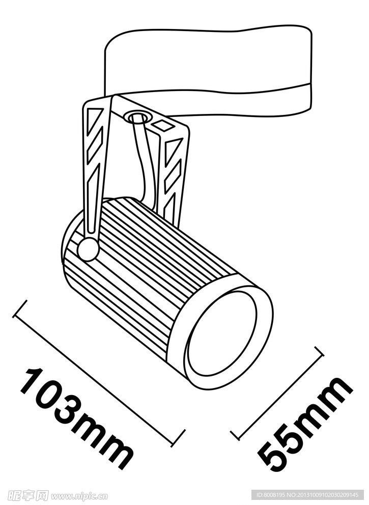 导轨灯线稿