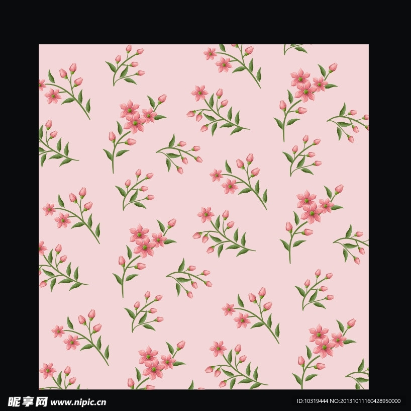 清新花枝背景矢量素材