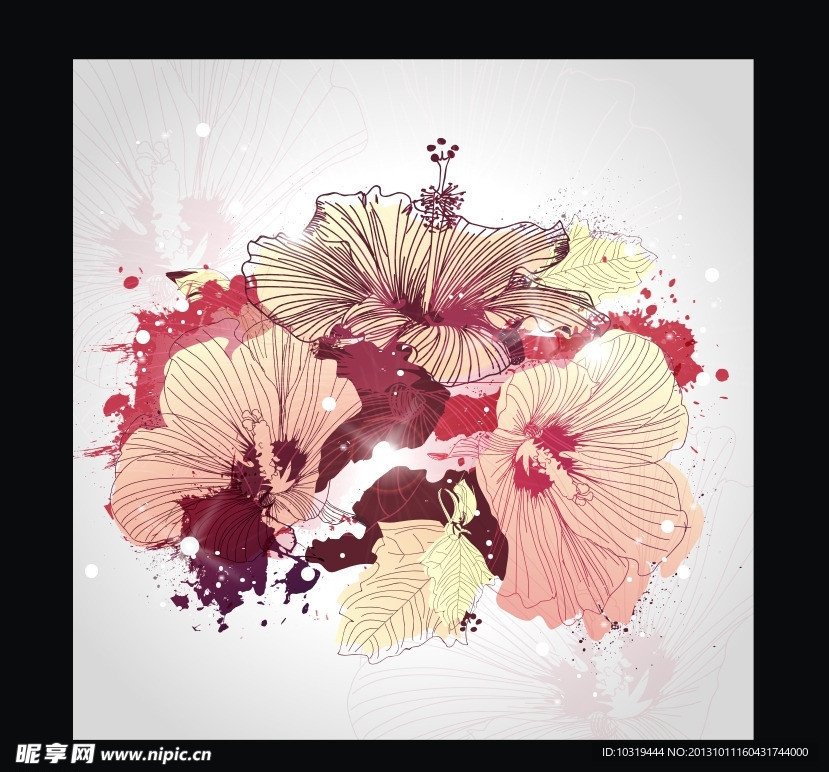 精致花卉插画矢量素材