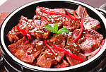石锅黑椒葱干牛仔骨