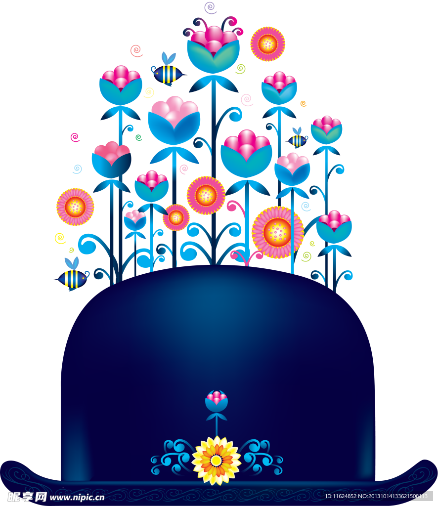 花朵和帽子