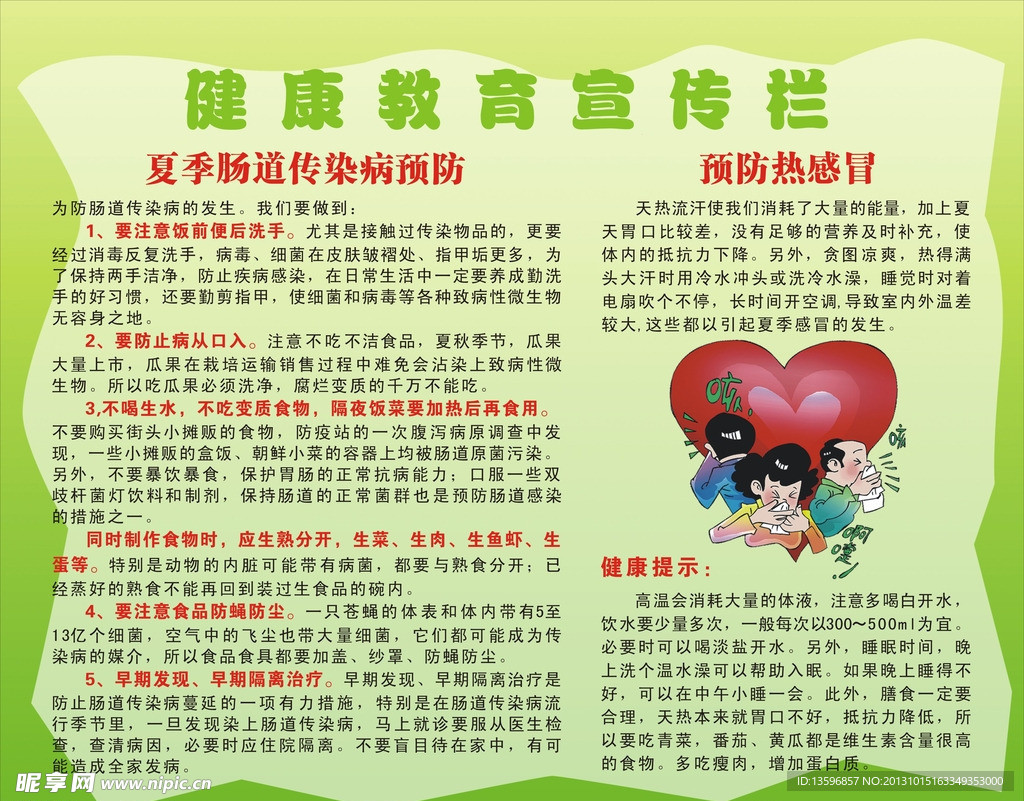 夏季健康教育宣传栏