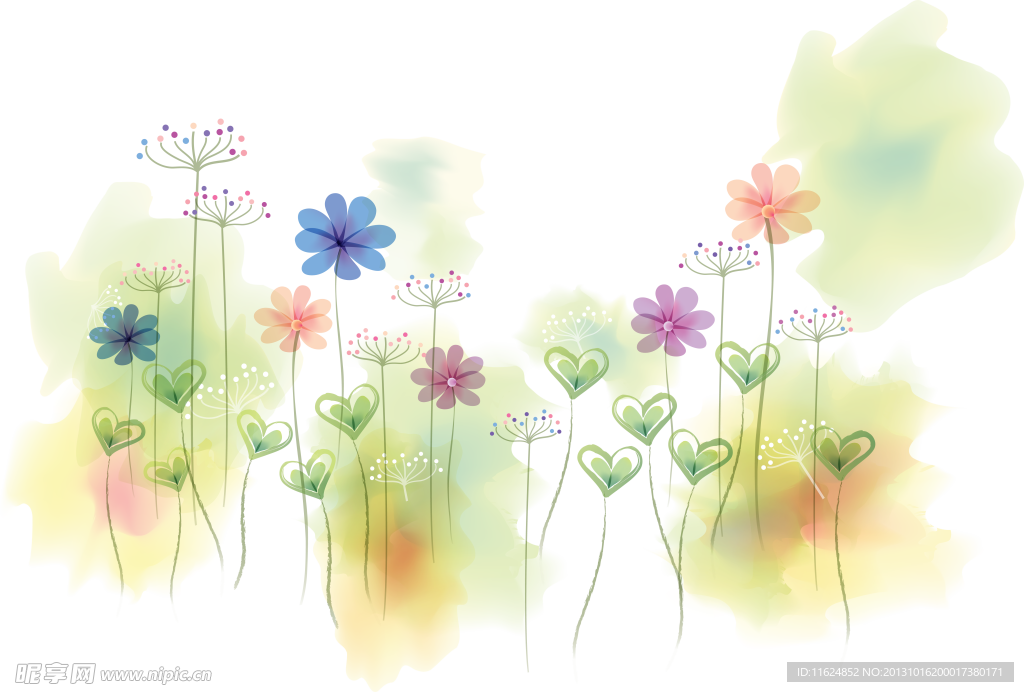 彩色花卉