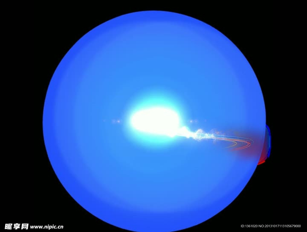 蓝色圆盘粒子光效视频