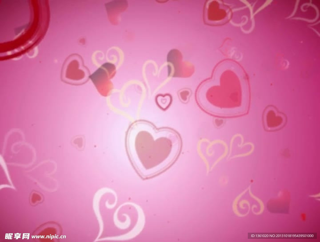 粉色心形图案背景视频