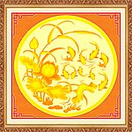 九鱼荷花图