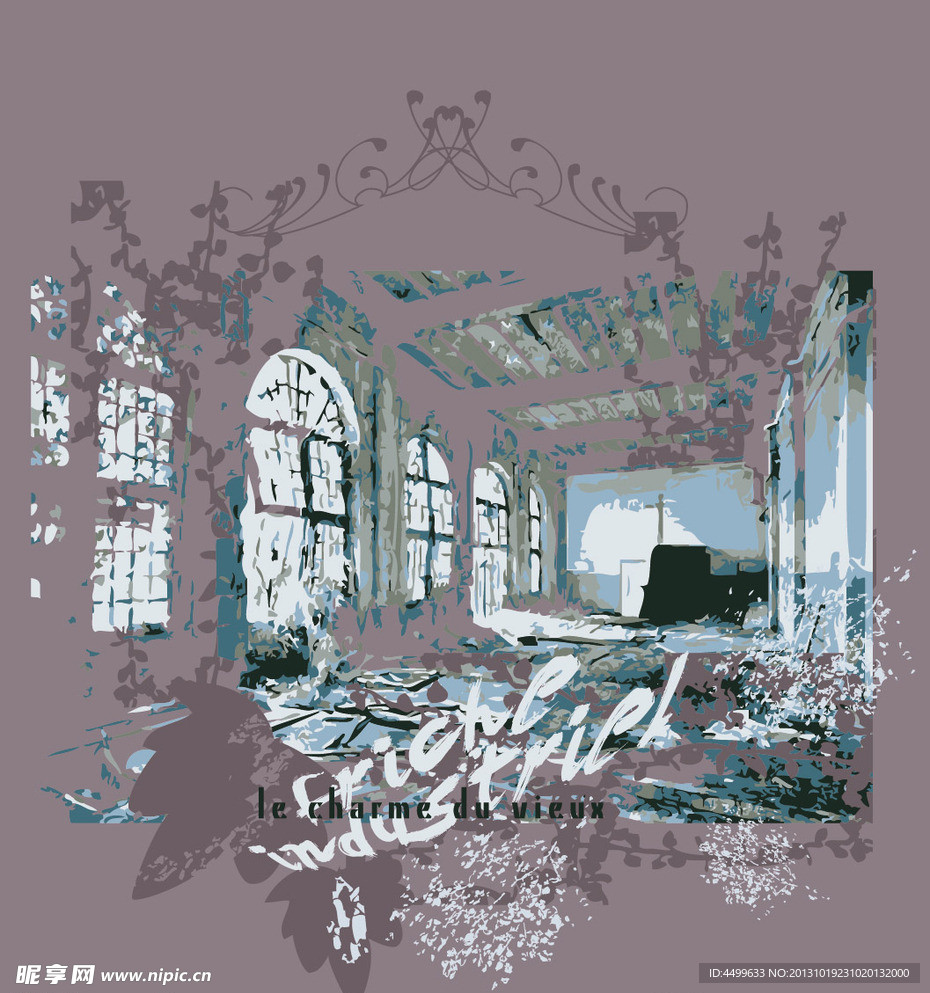 建筑油画
