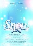 冬季促销海报 梦幻雪花背景