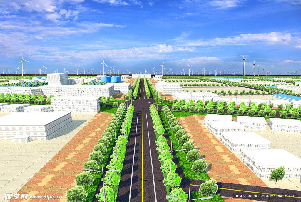 道路绿化效果图