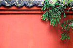 红墙 砖瓦 寺庙