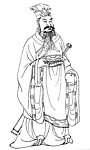 汉武帝 白描