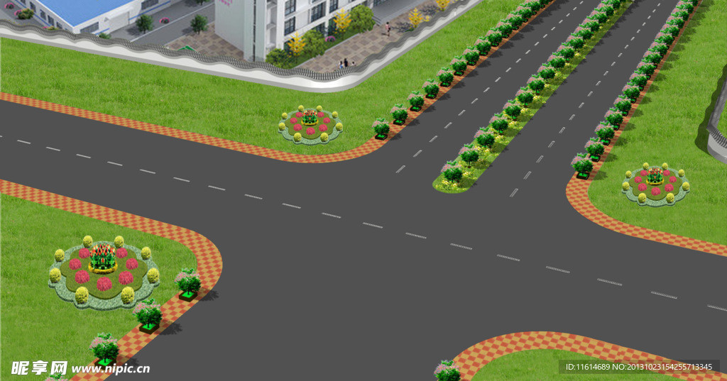 路口绿化方案