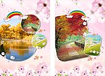 粉色花朵照片框海报