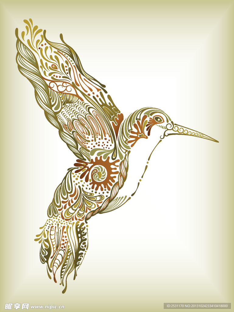 小鸟花纹矢量素材