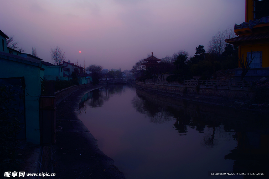 夕阳中的七宝古镇