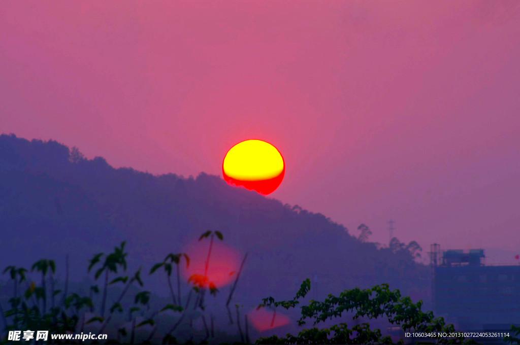 日落西山 太阳西下