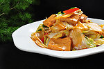 蒜苗白菜烧榆林豆腐