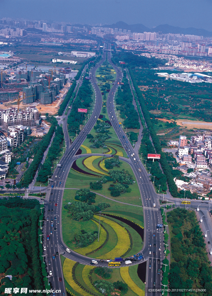 东莞市区鸟瞰图