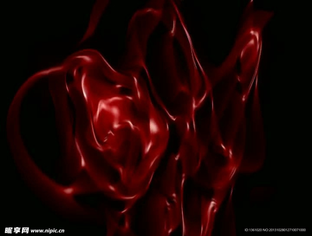 红色液体流动背景视频