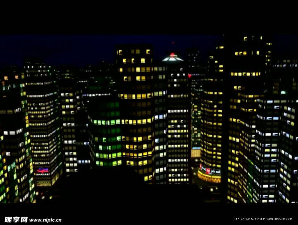 城市楼房夜景视频素材