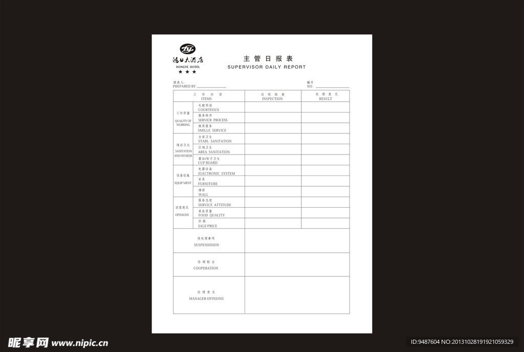 各种表格