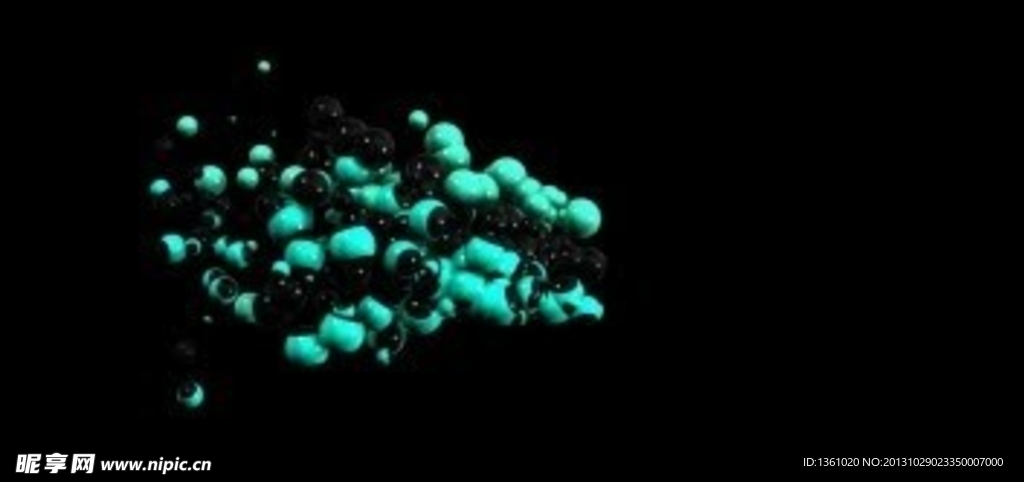 三维绿色粒子图案视频