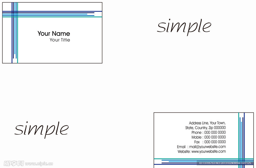简单线条名片